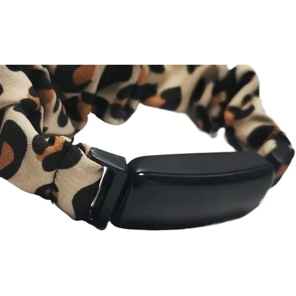 Stylish Black and Leopard Print Scrunchie Wristbands